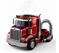 Semi-Truck Coffee Mugs, Handcrafted Truck Coffee Mug, Creative Semi Truck Shaped Ceramic Coffee Cup with Handle, Funny Trucker Gift for Men, Truck Driver Gift (Red)