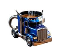 Semi-Truck Coffee Mugs, Handcrafted Truck Coffee Mug, Funny Truck Coffee Cup for Desktop Decoration, Creativity Tea Cup Milk Cup for Trucker and Coffee Lovers