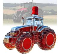 Semi Truck Glass Whiskey Bottle, Semi Truck Tractor Whisky Bottle- Premium Glass Decanter, Farm & Truck Enthusiast Gift, Funny Home Bar/Man Cave Decor, Father's Day/Retirement Present(Red)