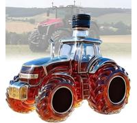 Semi Truck Glass Whiskey Bottle, Semi Truck Tractor Whisky Bottle- Premium Glass Decanter, Farm & Truck Enthusiast Gift, Funny Home Bar/Man Cave Decor, Father's Day/Retirement Present(Black)