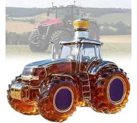 Semi Truck Glass Whiskey Bottle, Semi Truck Tractor Whisky Bottle- Premium Glass Decanter, Farm & Truck Enthusiast Gift, Funny Home Bar/Man Cave Decor, Father's Day/Retirement Present(Yellow)
