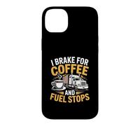 Semi Truck Trucker Men Coffee Caffeine Route Case for iPhone 14 Plus