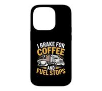 Semi Truck Trucker Men Coffee Caffeine Route Case for iPhone 14 Pro