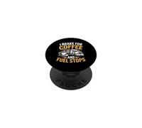 Semi Truck Trucker Men Coffee Caffeine Route PopSockets Adhesive PopGrip