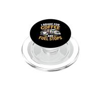 Semi Truck Trucker Men Coffee Caffeine Route PopSockets PopGrip for MagSafe