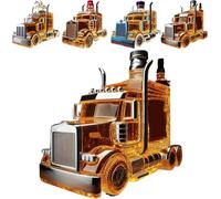 Semi Truck Whiskey Bottle, Car-Shaped Whiskey Decanter Bottles, Glass Liquor Bottle in Semi Trucks Shape with Cap, Car Shaped Cool Decanters, Funny Home Bar Decor, Trucks Driver Gifts for Dad (#1)