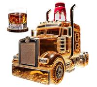 Semi Truck Whiskey Bottle, Car-Shaped Whiskey Decanter Bottles, Glass Liquor Bottle with Cap, Cool Truck Driver Gift, Funny Home Bar Decor, Unique Birthday for Men, Dad D