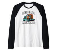 Semi Trucker Sleep is A Lie Freight is Real Rig Driver Raglan Baseball Tee