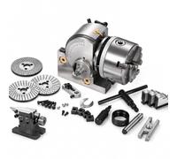 Semi-Universal Dividing Head Set, 40:1 Rotary Indexing Head with 4/5/6 Inch 3-Jaw Chuck, MT2 Tailstock & Dividing Plates for Milling Machine, Gear Cutting & Machining 6inch