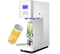 Semiautomatic Can Sealing Machine, 370 W Can Seamer with Counting Panel, 5.5 cm Caliber PET Plastic Cups Sealer, Height Adjustable, Bottle Capping for Coffee Soft Drink PET Cans Black