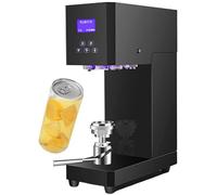 Semiautomatic Can Sealing Machine, 370 W Can Seamer with Counting Panel, 5.5 cm Caliber PET Plastic Cups Sealer, Height Adjustable, Bottle Capping for Coffee Soft Drink PET Cans White