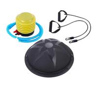 Semicircle Balance Ball Half Exercise Ball Hemisphere 22.83 inch Core Training for Full Body Workouts Sports Gymnastic Dance with Resistance Bands- Black