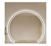 Semicircle Bathroom Vanity Mirror,Bedroom Makeup Mirror with Base,3 Colors Dimmable with Touch Switch,for Cloakroom Hotels(Style 4,70x63cm)