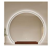 Semicircle Bathroom Vanity Mirror,Bedroom Makeup Mirror with Base,3 Colors Dimmable with Touch Switch,for Cloakroom Hotels(Style 3,100x90cm)
