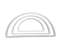 Semicircle Curve Half Rainbow Shape Cookie Cutter Dough Biscuit Pastry Fondant Sharp Stencil Semi Circle Basic Maths Mathematics (Set of 3)