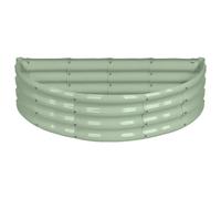 Semicircular Galvanised Steel Raised Garden Bed - 120cm x 60cm Harbour Housewares Green One Size