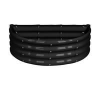 Harbour Housewares Semicircular Galvanised Steel Raised Garden Bed - 90cm x 45cm - Anthracite, Black