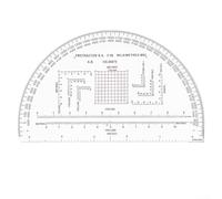 Semicircular Geographic Coordinate Ruler for Accurate For reading and Measurement, 0 6400 Miles and 0 360 Degrees, Essential for Students (MP-1)