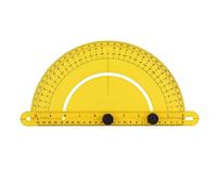 Semicircular Universal Angle Ruler Woodworking Multifunctional Plastic Angle Ruler Yellow Metric English ABS Lightweight Durable Portable for Engineering Construction Carpentry