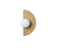 Semicircular Yellow Cave Stone Modern Wall Light with White Globe Glass Shade, G9 Socket, Perfect for Bedroom, Living Room, and Hallway