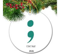 Semicolon Awareness 2026 Ceramic Keepsake, Mental Health Warrior Inspirational Gift, Supportive Suicide Prevention Memorial for Survivors and Advocates