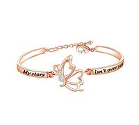 Semicolon Butterfly Bracelet My Story Isn’t Over Yet Semicolon Jewelry Semicolon Suicide Prevention Gift (My Story BR RG EU)
