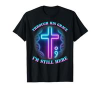 Semicolon Cross Through His Grace I'm Still Here Survivor T-Shirt