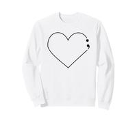Semicolon Heart Mental Health Awareness Therapist Depressed Sweatshirt