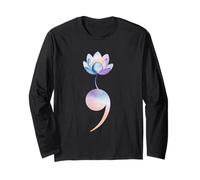 Semicolon Lotus Suicide Awareness Prevention Hope Art Long Sleeve T-Shirt