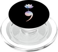 Semicolon Lotus Suicide Awareness Prevention Hope Art PopSockets PopGrip for MagSafe