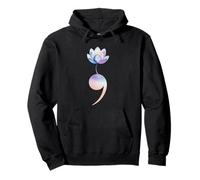 Semicolon Lotus Suicide Awareness Prevention Hope Art Pullover Hoodie