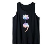 Semicolon Lotus Suicide Awareness Prevention Hope Art Tank Top
