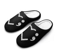 Semicolon Suicide Prevention Men's House Slippers Indoor Outdoor Slip On Shoes with Rubber Sole 7-8（40-41）