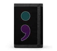 Semicolon Suicide Prevention Wallet Slim Trifold Purse Card Holder Money Pouch Organizer Wallets
