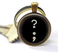 Semicolon Typewriter Key Ring Punctuation Grammar Gift for Writer or Blogger