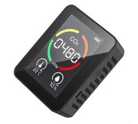 Semiconductor Based Carbon Dioxide Detector Measuring Levels Alongside Temperature And Humidity For Healthy Living Spaces In Compact Abs Design(black)