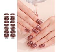 Semicured Gel Nail Stickers UV/LED Lamp Required 16 Gel Nail Polish Wraps Fashion Design Art Stickers For Women Semi Cured Wraps