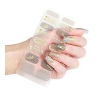 Semicured Gels Nails Polishs Strips Adhesive Gels Nails Sticker Lasting Glitters Gels Nails Wrap Sticker With Nails File Semi Cured Gel Stickers For Toes White With Light Semi Cured Gel