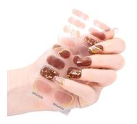 Semicured Gels Nails Polishs Strips Adhesive Gels Nails Sticker Lasting Glitters Gels Nails Wrap Sticker With Nails File Semi Cured Gel Stickers For Toes White With Light Semi Cured Gel