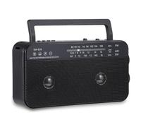 SEMIER - Portable Am FM Shortwave Radio with Bluetooth Speaker, 3X D Batteries or AC Power Transistor Radio with Two 6 Watt Speakers, Compatible with USB AUX and MP3 Player