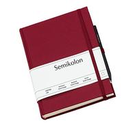 Semikolon 351266 Travel Journal Grand Voyage - 14 x 19.2 cm 304 Pages - 2 Bookmarks World map - Burgundy Dark red