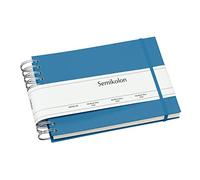 Semikolon (364013) Mini Mucho Album Azzurro (Light Blue) - Spiral Photo Album with 90 Pages and Linen Cover - Spiral Photo Book Cream White Photo Card - Format: 25 x 16 cm