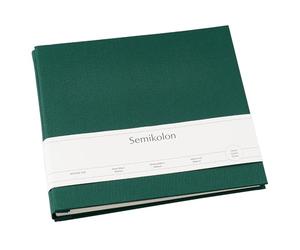 Semikolon 600027 Screw-bound album, medium, 24 x 23 cm - with 20 cream-white pages, expandable - forest green