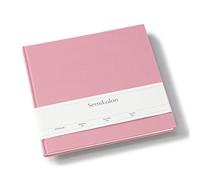 Semikolon - Guestbook Slim Blank Pages - Handmade traditional stitched binding with 100 Pages Cream White Paper - Bookmark (25 x 23 cm) Flamingo