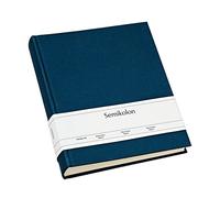 Semikolon Photo Album Classic - Handcrafted in Europe, Premium Linen Cover, 230 g/m² Card Stock, 80 Pages, Fits Up to 160 4x6 Photos (Medium, Marine)