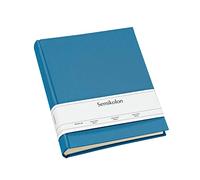 Semikolon Photo Album Classic - Handcrafted in Europe, Premium Linen Cover, 235 g/m² Card Stock, 130 Pages, Fits Up to 260 4x6 Photos (Large, Azzurro)