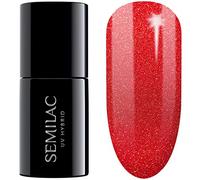 SEMILAC 346 Chic Red Glitter Nail UV Gel Polish | Long Lasting and Easy to Apply | Soak off UV/Led | Perfect for Home and Professional Manicure and Pedicure 7 ml