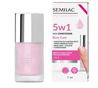 Semilac 5in1 Nail Conditioner Rose Care 7ml - Nail Strengthener for Weak Nails with Vitamin E and Durio Fruit Extract - Repairing and Hardening Plate Treatment - Perfect as Base for Classic Manicure