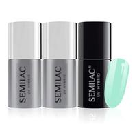 Semilac Base Coat, Top Coat & UV Gel Colour Polish. Long Lasting, Chip Resistant & Easy To Apply. 022 Mint Colour UV Gel Nail Varnish. Perfect For Manicure or Pedicure.