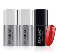Semilac Base Coat, Top Coat & UV Gel Colour Polish. Long Lasting, Chip Resistant & Easy To Apply. 062 Poppy Red Colour UV Gel Nail Varnish. Perfect For Manicure or Pedicure.